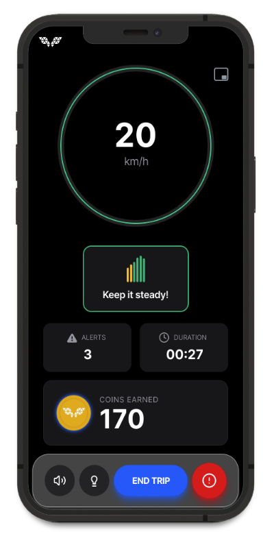 WingDriver driver app, steady driving
